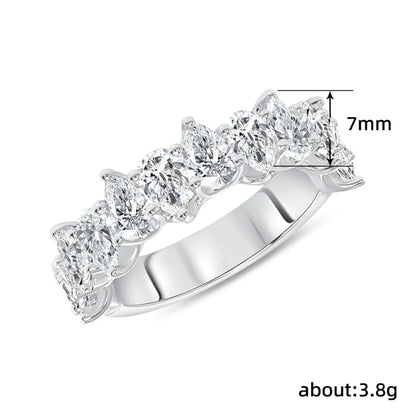 Simple Style Shiny Water Droplets Copper Inlay Zircon Rings