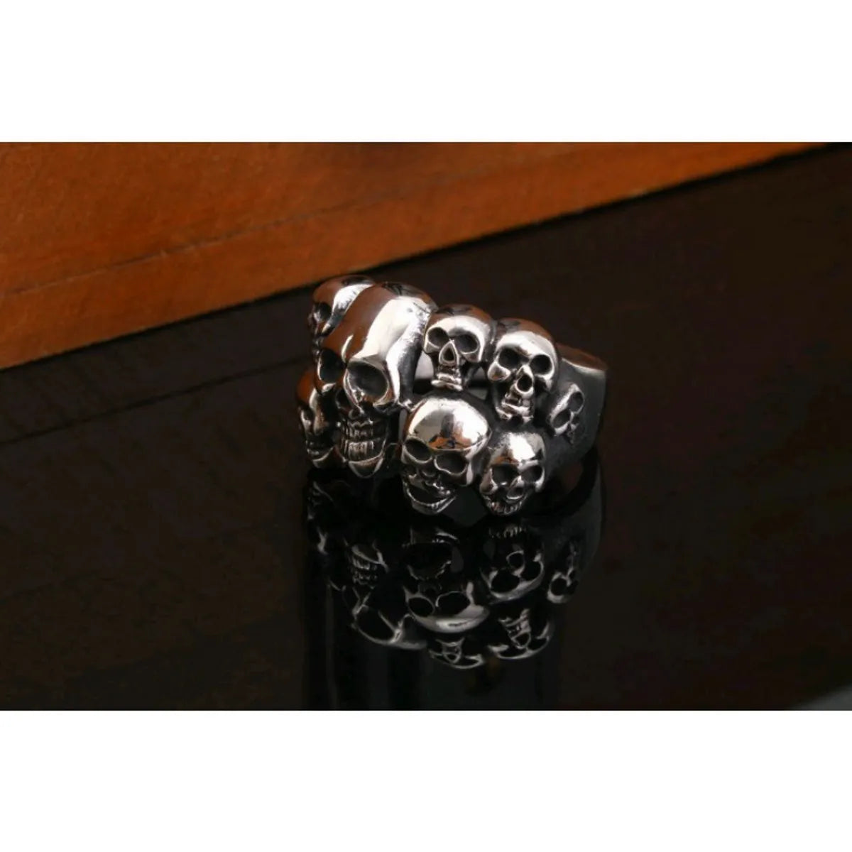 Simple Style Skull Alloy Plating Silver Plated Men'S Rings