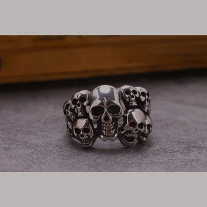 Simple Style Skull Alloy Plating Silver Plated Men'S Rings