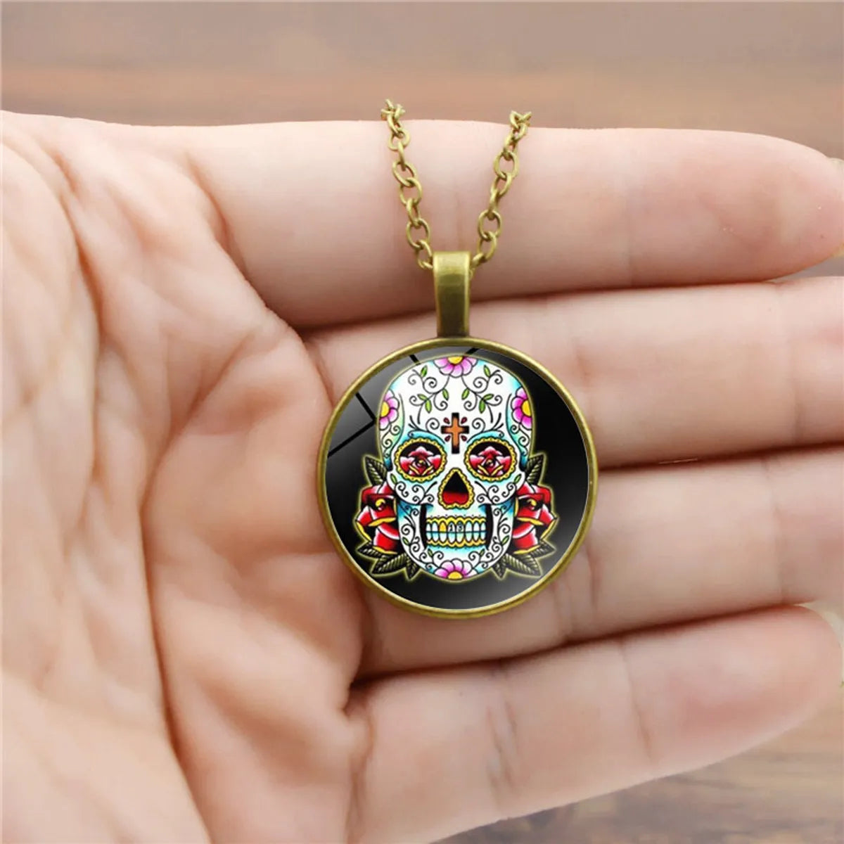 Simple Style Skull Alloy Plating Unisex Pendant Necklace 1 Piece