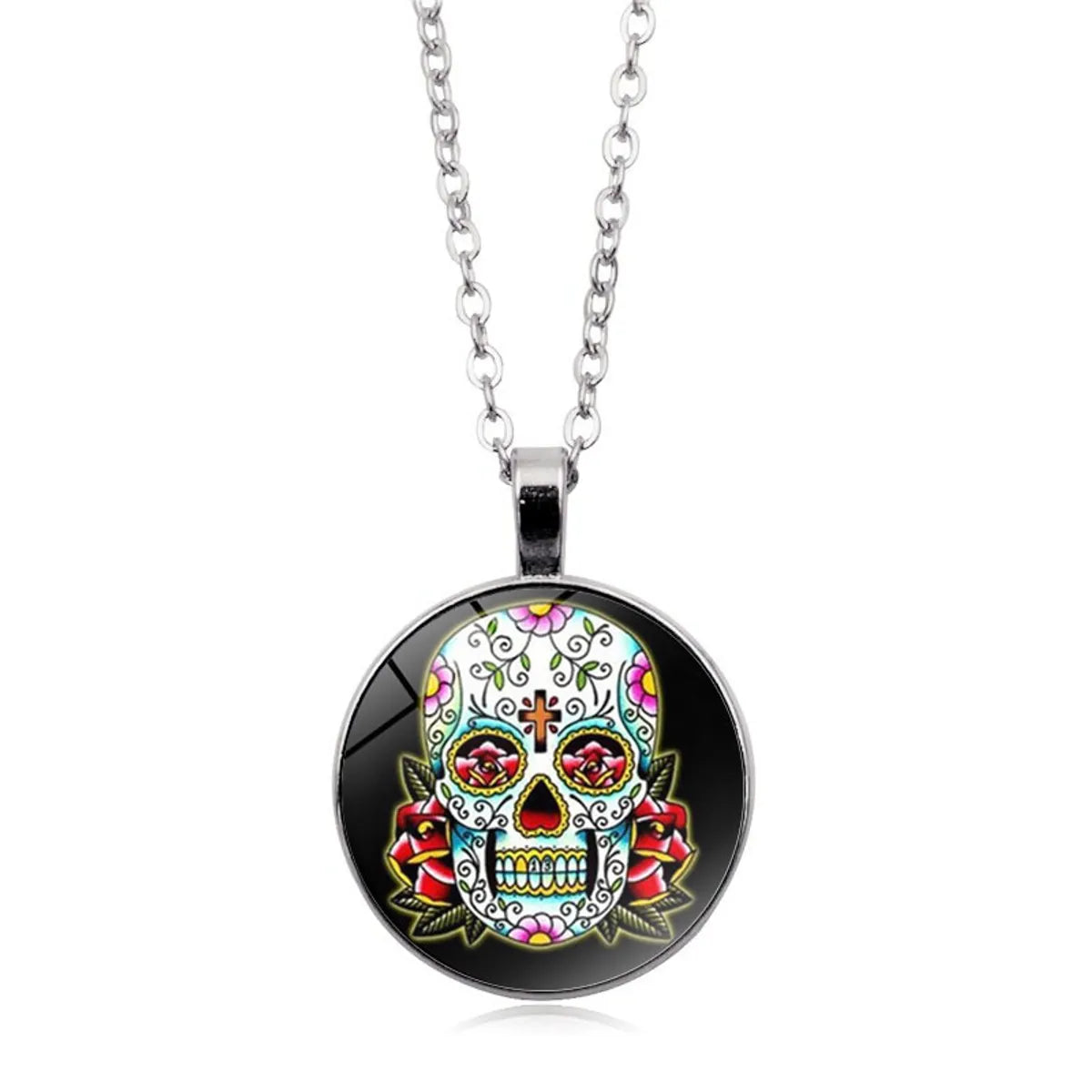 Simple Style Skull Alloy Plating Unisex Pendant Necklace 1 Piece