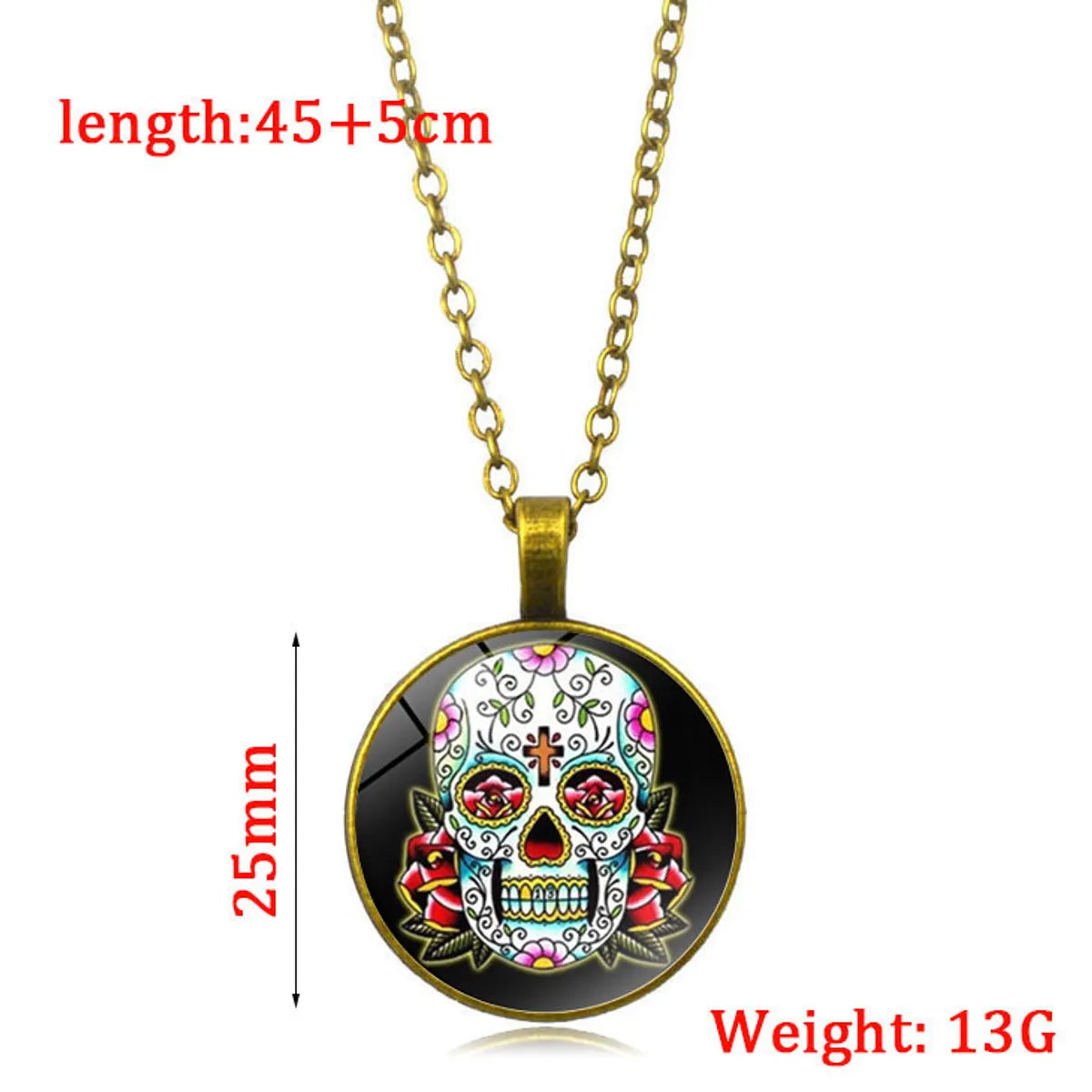 Simple Style Skull Alloy Plating Unisex Pendant Necklace 1 Piece