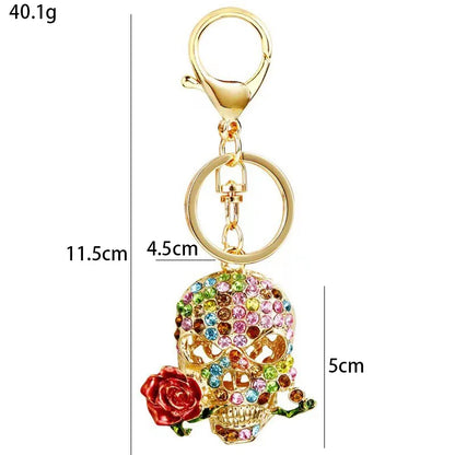 Simple Style Skull Zinc Alloy Diamond Unisex Bag Pendant Keychain