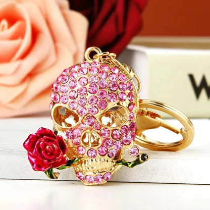 Simple Style Skull Zinc Alloy Diamond Unisex Bag Pendant Keychain