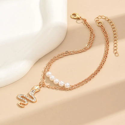 Simple Style Snake Alloy Women's Anklet