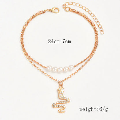 Simple Style Snake Alloy Women's Anklet