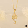 Simple Style Snake Copper Plating Inlay Zircon 18k Gold Plated Pendant Necklace