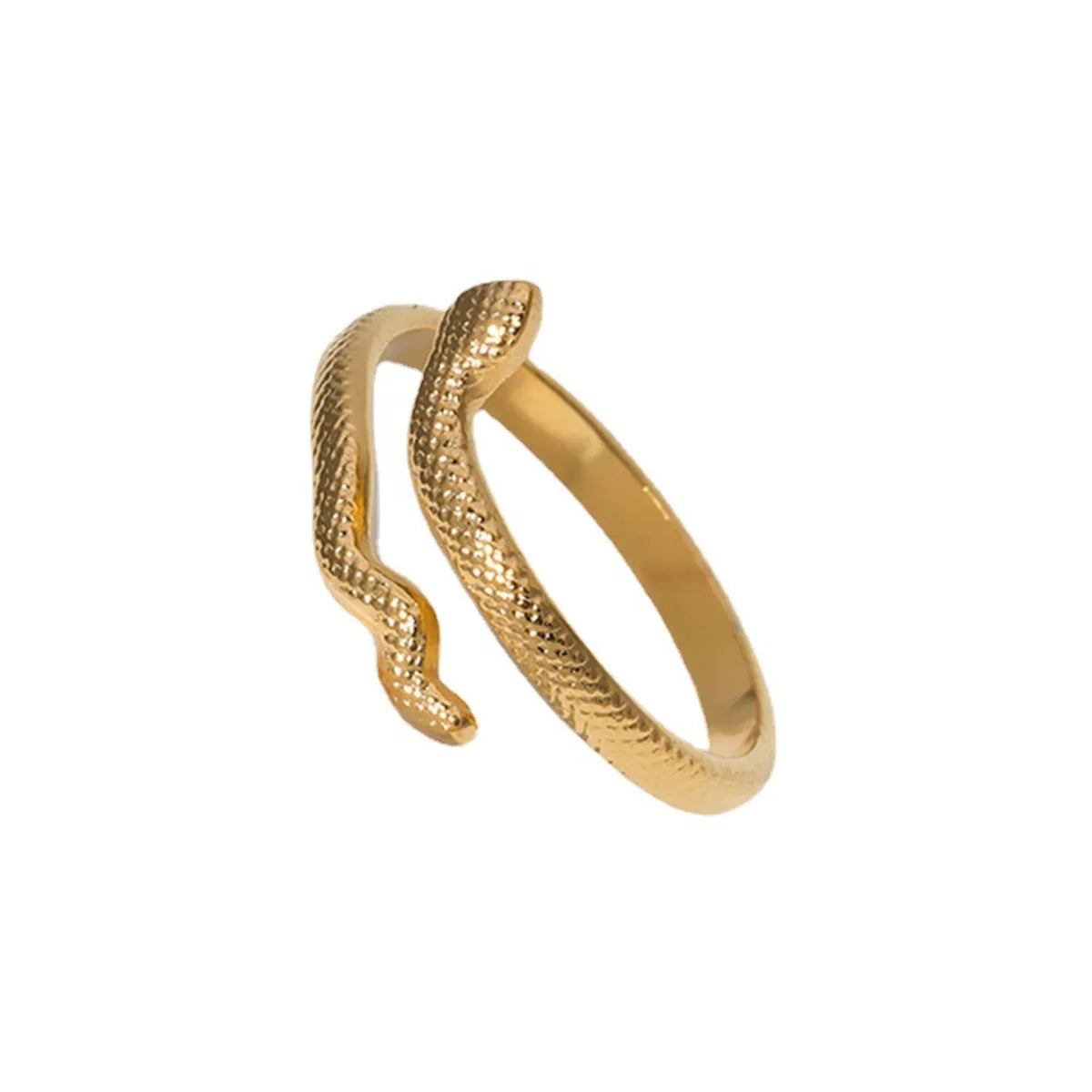 Simple Style Snake Stainless Steel Asymmetrical Open Rings