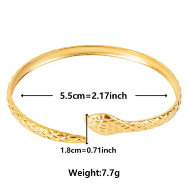 Simple Style Snake 304 Stainless Steel 18K Gold Plated Bangle In Bulk