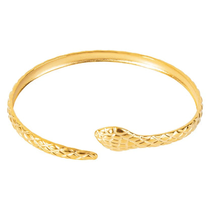 Simple Style Snake 304 Stainless Steel 18K Gold Plated Bangle In Bulk