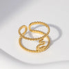 Simple Style Snake Stainless Steel Plating Open Ring