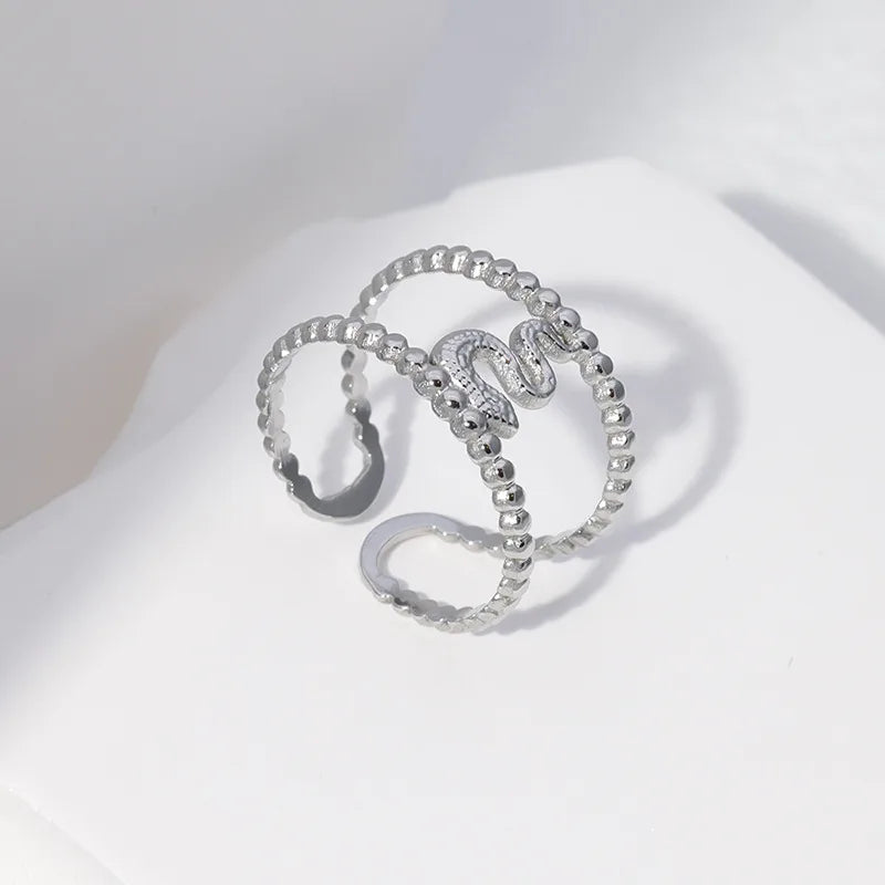 Simple Style Snake Stainless Steel Plating Open Ring