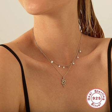 Simple Style Snake Sterling Silver Plating Pendant Necklace