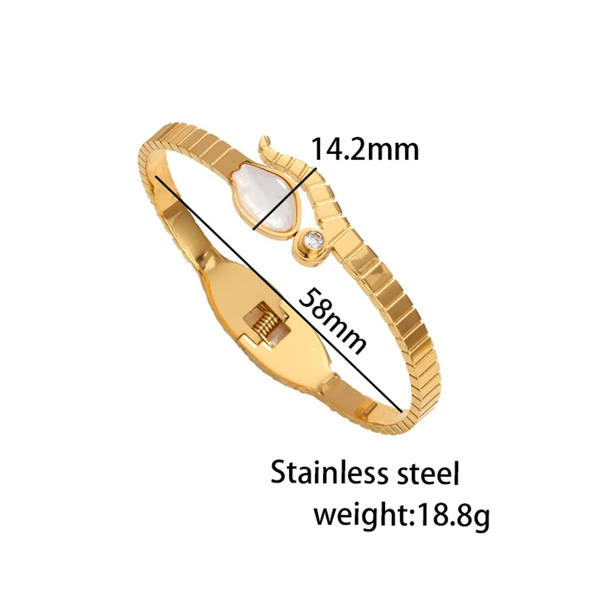 Simple Style Snake Titanium Steel Rhinestones Bangle