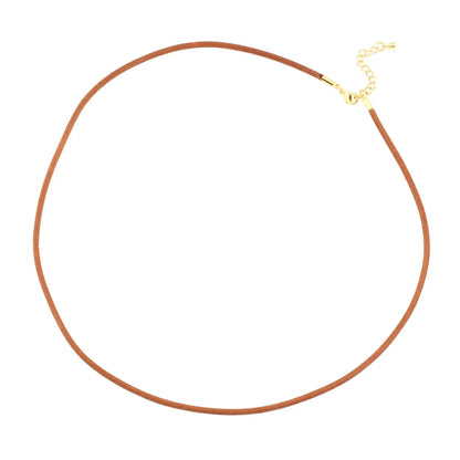 Simple Style Solid Color 18k Gold Plated Leather Rope Copper Wholesale Necklace