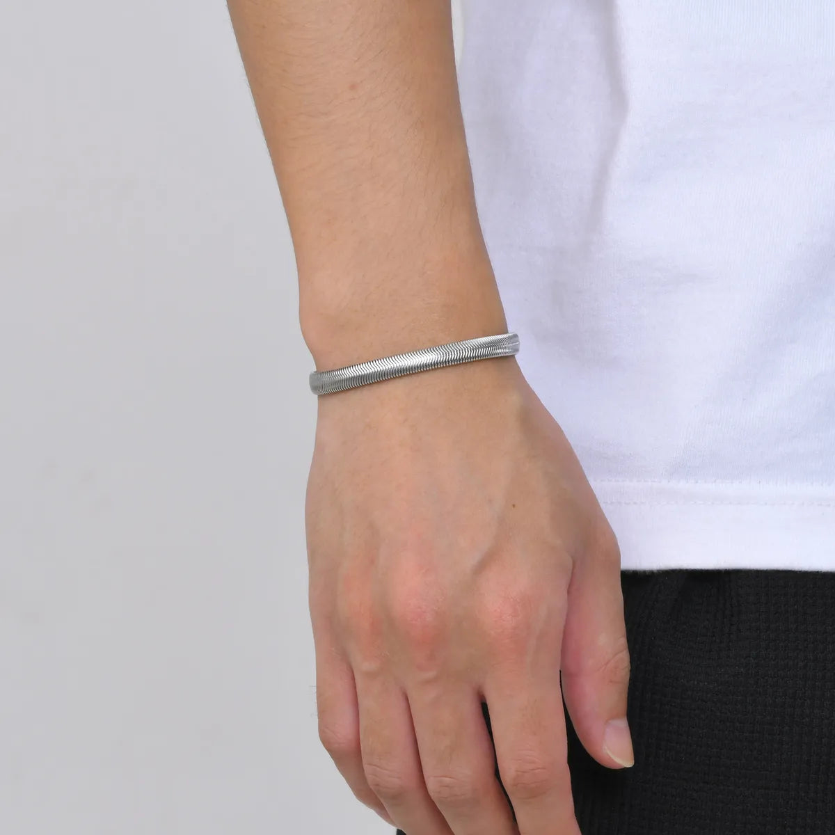 Simple Style Solid Color 201 Stainless Steel Polishing Men'S Bracelets