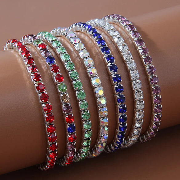 Simple Style Solid Color Iron alloy Inlay Rhinestones Women's Bracelets