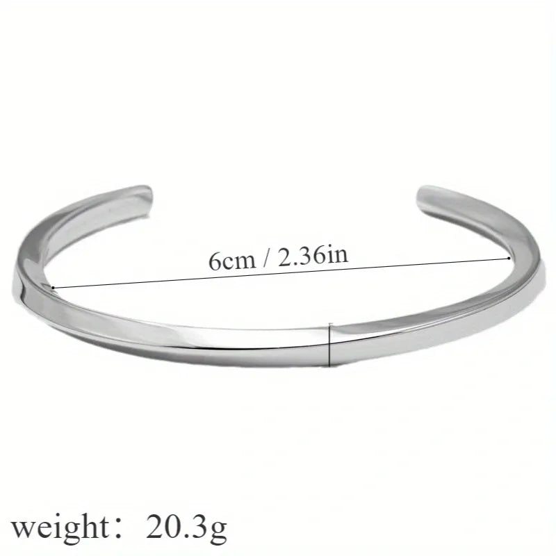 Simple Style Solid Color 304 Stainless Steel 18K Gold Plated Bangle In Bulk