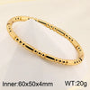 Simple Style Solid Color 304 Stainless Steel 18K Gold Plated Bangle In Bulk