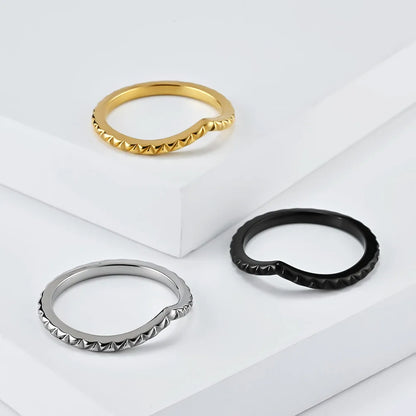 Wholesale Jewelry Simple Style Solid Color 304 Stainless Steel 18K Gold Plated Plating Rings