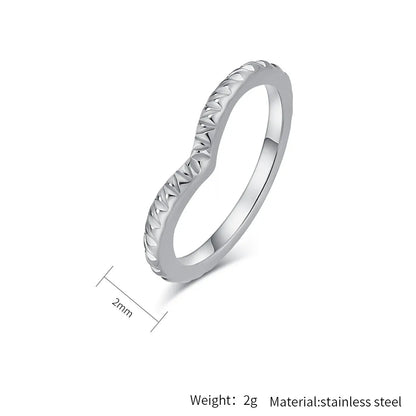 Wholesale Jewelry Simple Style Solid Color 304 Stainless Steel 18K Gold Plated Plating Rings