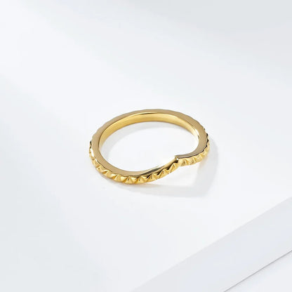 Wholesale Jewelry Simple Style Solid Color 304 Stainless Steel 18K Gold Plated Plating Rings