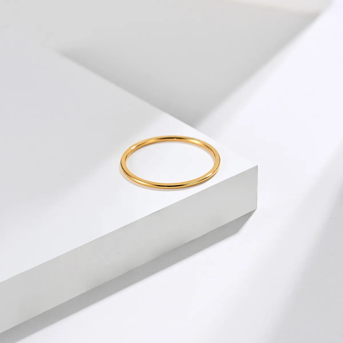 Simple Style Solid Color 304 Stainless Steel 18K Gold Plated Rings In Bulk