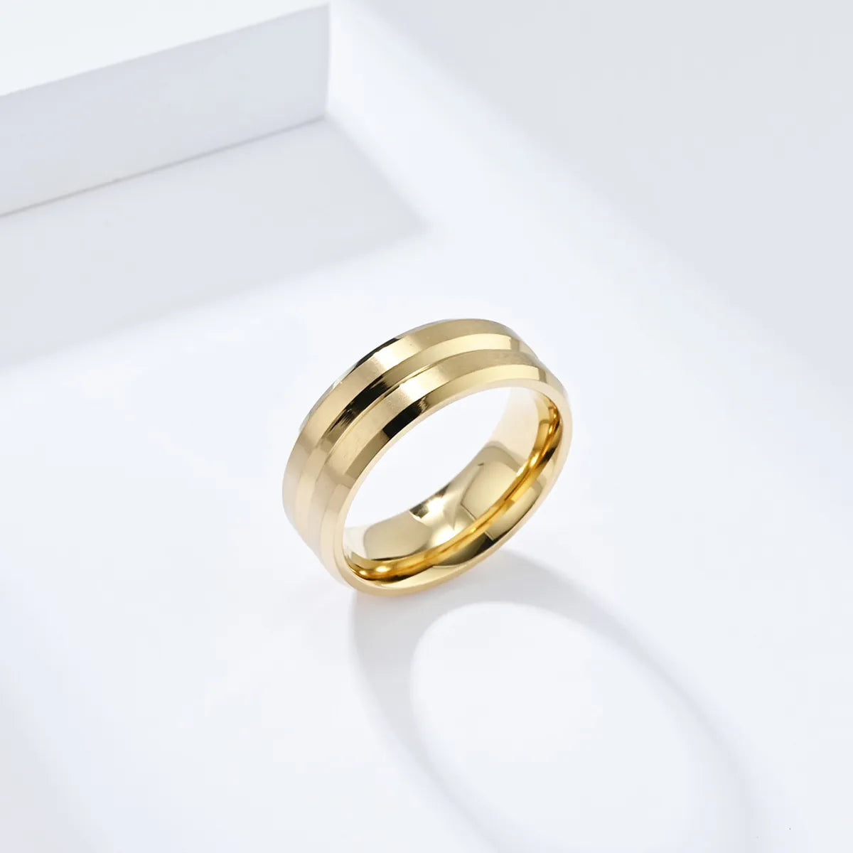 Simple Style Solid Color 304 Stainless Steel 18K Gold Plated Unisex Rings