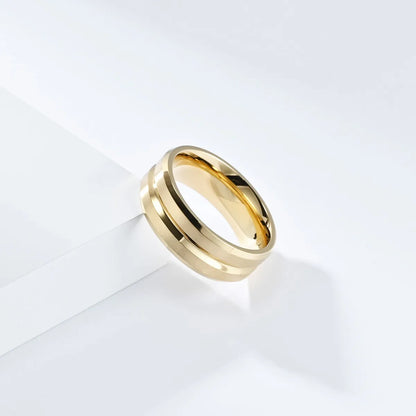 Simple Style Solid Color 304 Stainless Steel 18K Gold Plated Unisex Rings