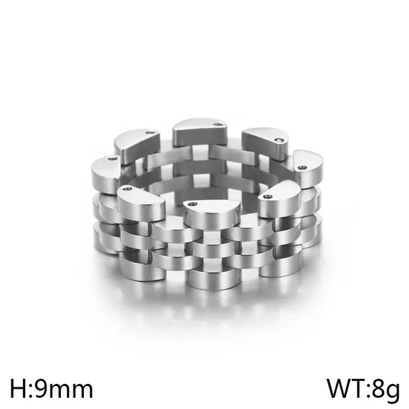 Simple Style Solid Color 304 Stainless Steel 18K Gold Plated Unisex Rings