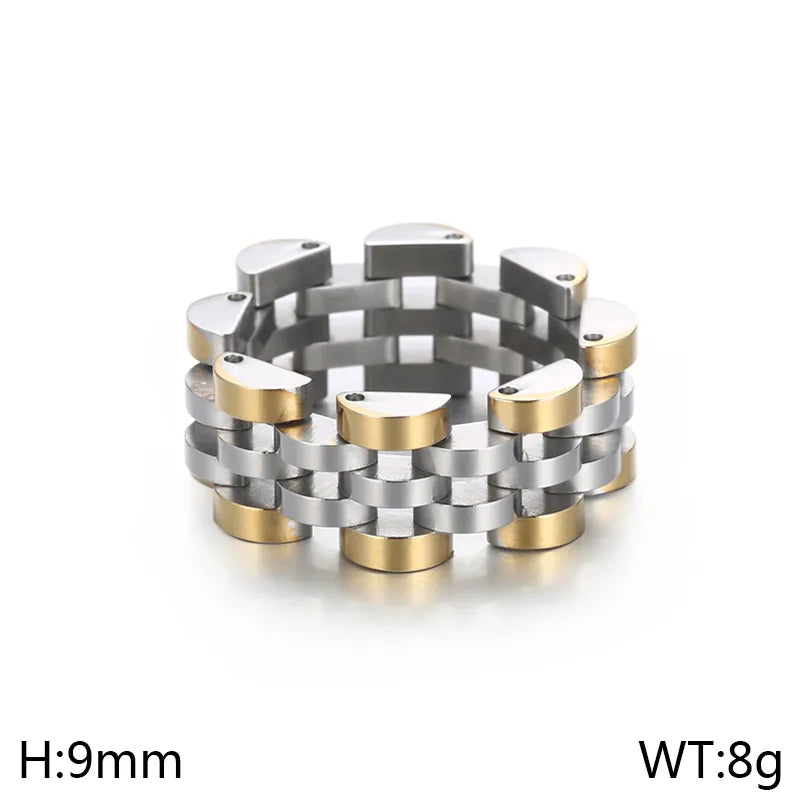 Simple Style Solid Color 304 Stainless Steel 18K Gold Plated Unisex Rings