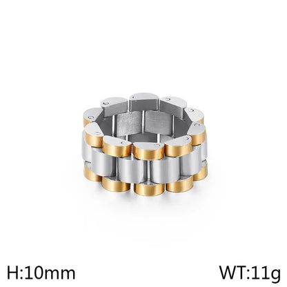 Simple Style Solid Color 304 Stainless Steel 18K Gold Plated Unisex Rings