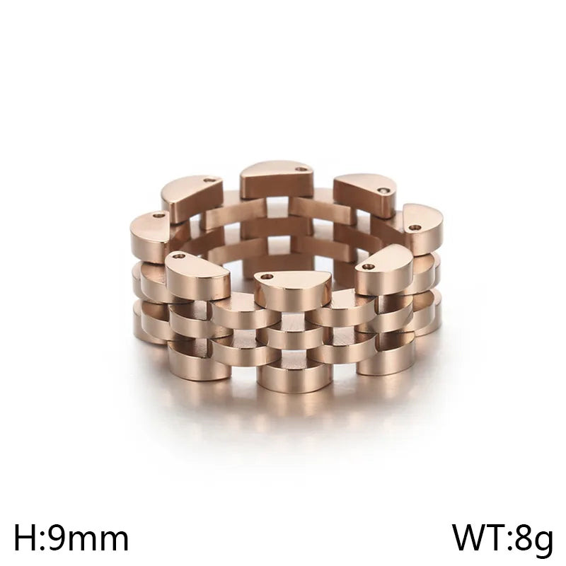 Simple Style Solid Color 304 Stainless Steel 18K Gold Plated Unisex Rings