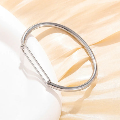 Simple Style Solid Color 304 Stainless Steel Bangle In Bulk