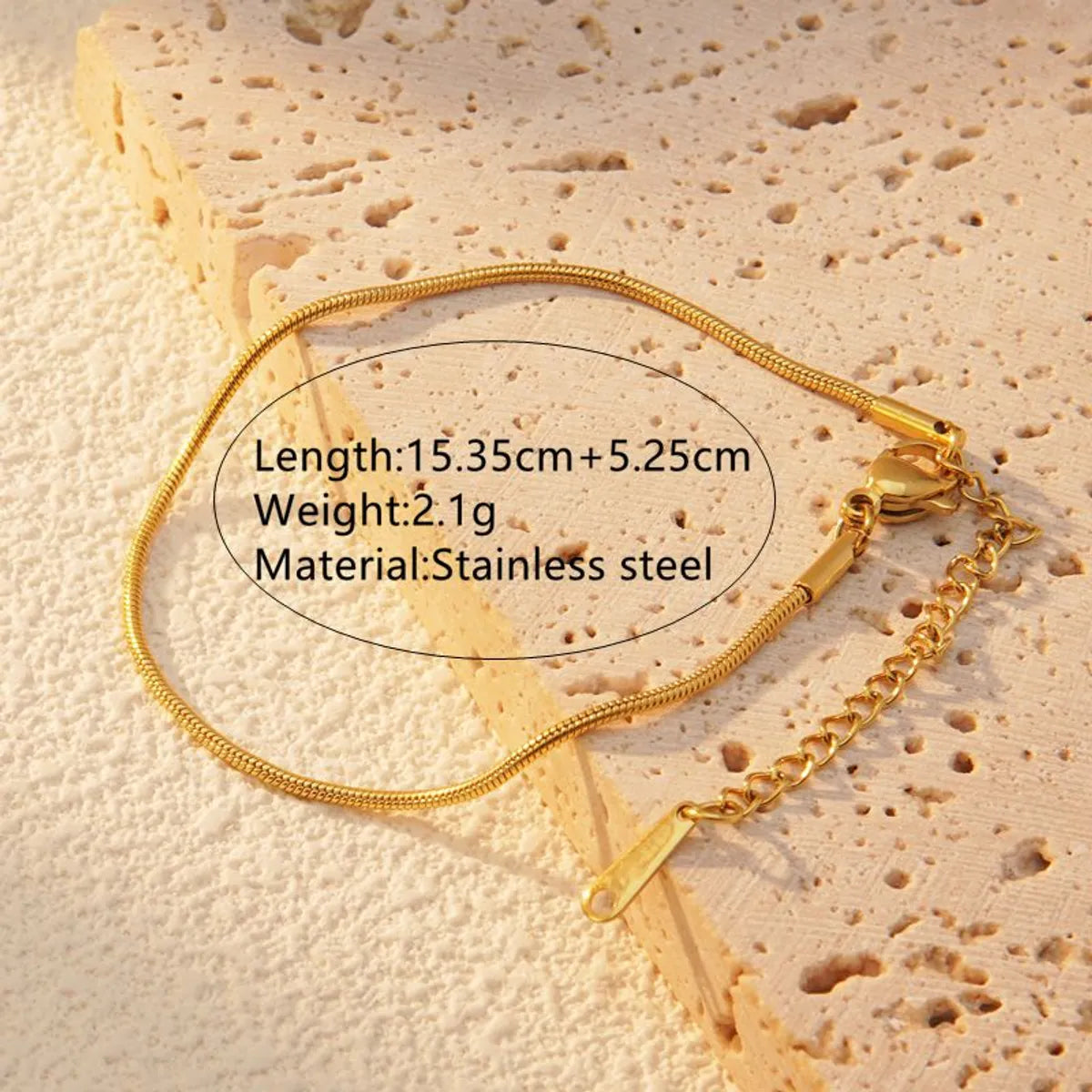 Simple Style Solid Color 304 Stainless Steel Bracelets In Bulk