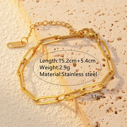 Simple Style Solid Color 304 Stainless Steel Bracelets In Bulk