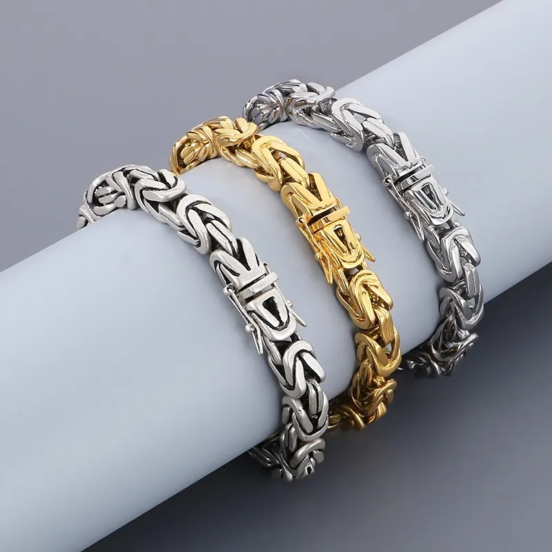 Simple Style Solid Color 304 Stainless Steel Plating 18K Gold Plated Men'S Bracelets