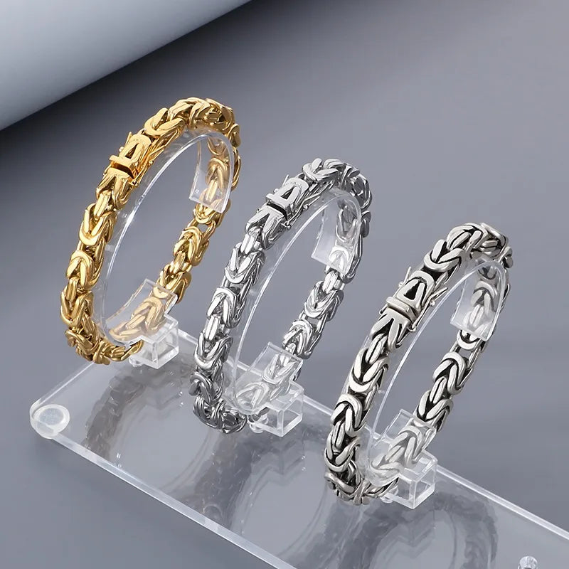 Simple Style Solid Color 304 Stainless Steel Plating 18K Gold Plated Men'S Bracelets