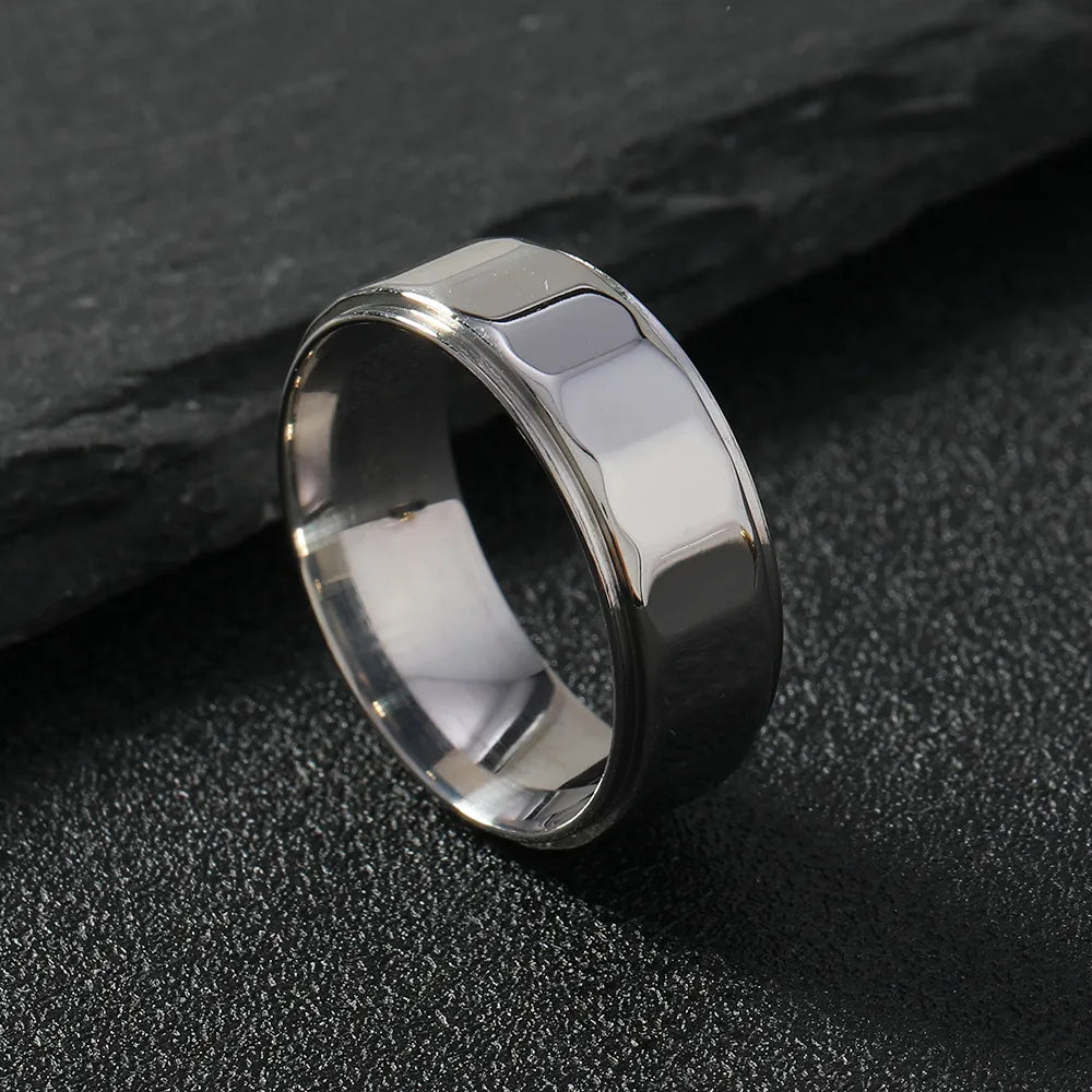 Simple Style Solid Color 304 Stainless Steel Plating Unisex Rings