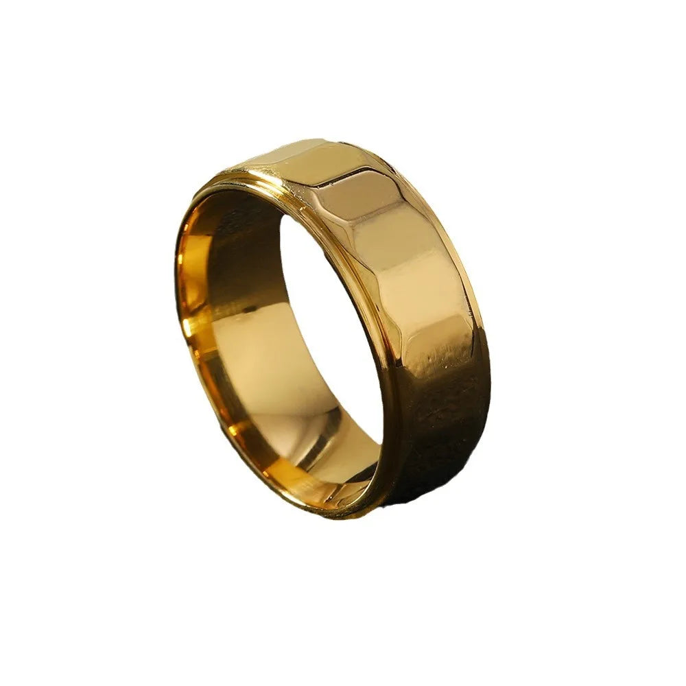 Simple Style Solid Color 304 Stainless Steel Plating Unisex Rings