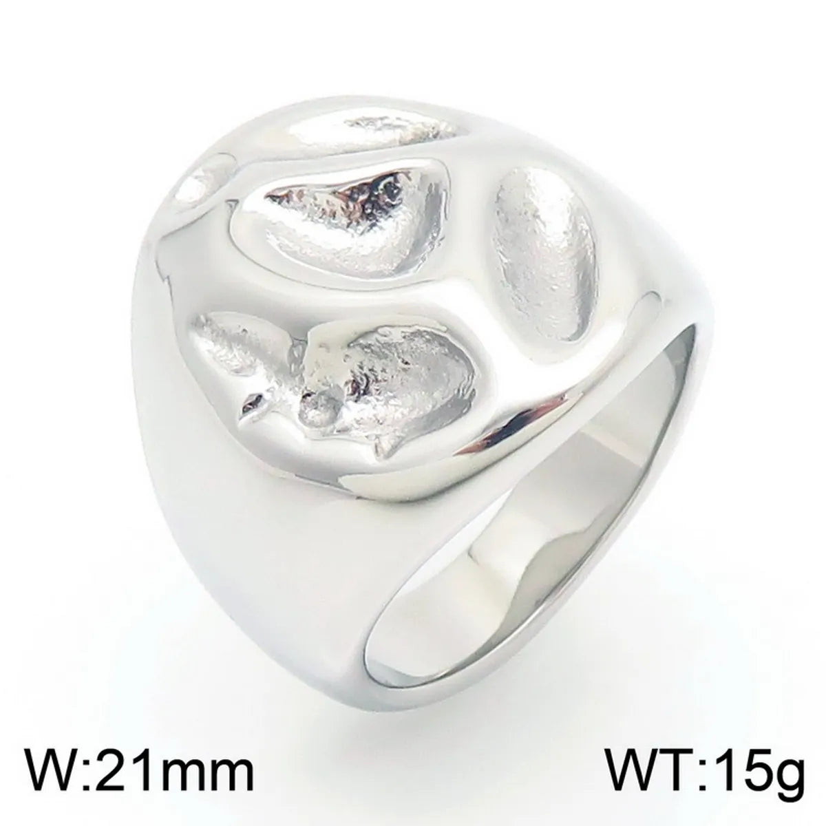 304 Stainless Steel 18K Gold Plated Simple Style Irregular Solid Color Rings