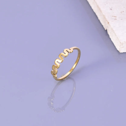 Simple Style Solid Color 304 Stainless Steel Titanium Steel 18K Gold Plated Rings In Bulk