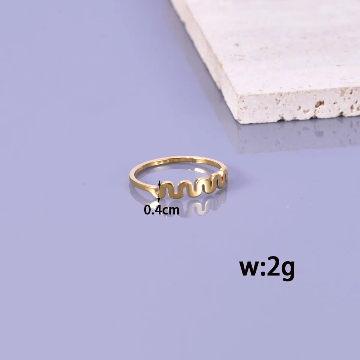 Simple Style Solid Color 304 Stainless Steel Titanium Steel 18K Gold Plated Rings In Bulk