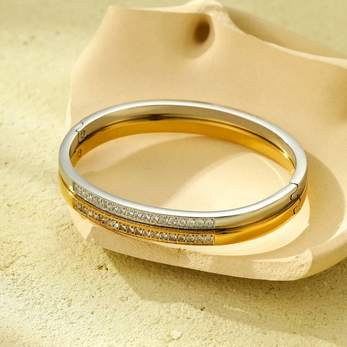 Simple Style Solid Color 304 Stainless Steel Wholesale Bangle