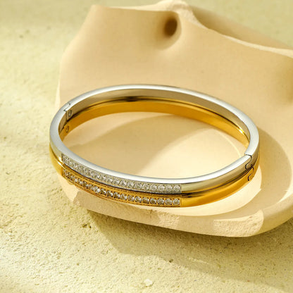 Simple Style Solid Color 304 Stainless Steel Wholesale Bangle