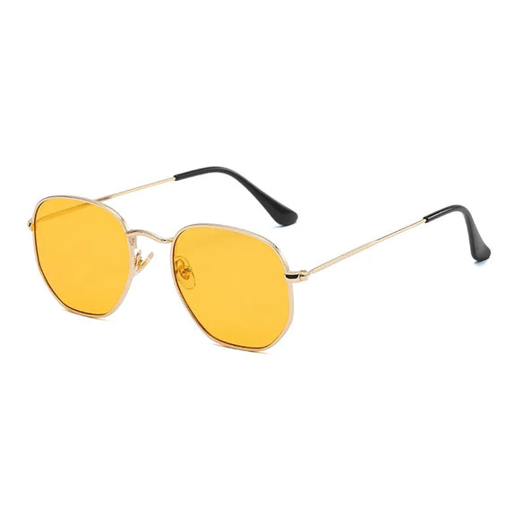 Simple Style Solid Color Ac Polygon Full Frame Sunglasses