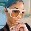 Simple Style Solid Color Ac Square Full Frame Women'S Sunglasses