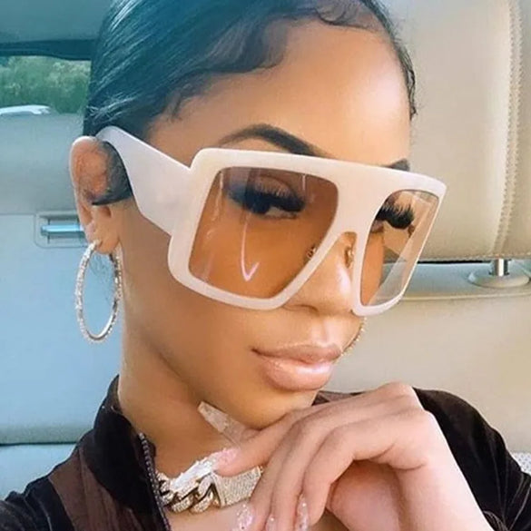 Simple Style Solid Color Ac Square Full Frame Women'S Sunglasses