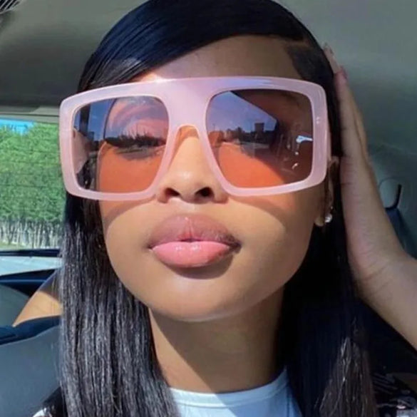 Simple Style Solid Color Ac Square Full Frame Women'S Sunglasses