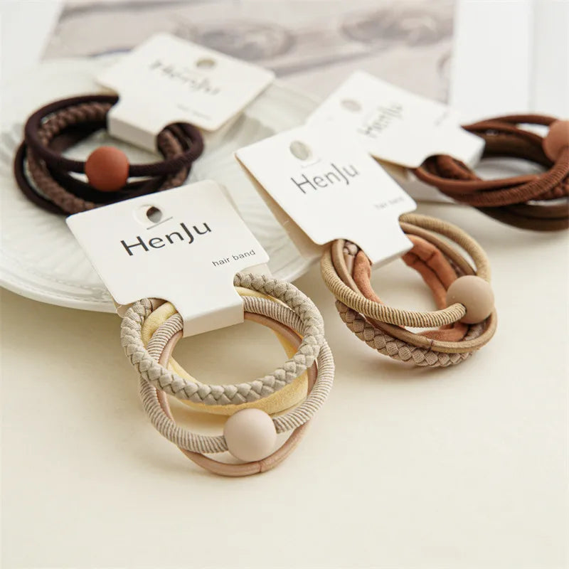 Simple Style Solid Color Acrylic Hair Tie 1 Set